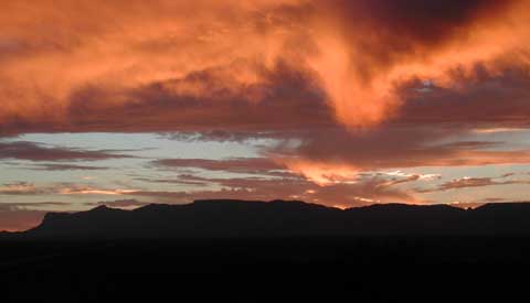 Sunset over the Guadalupe Mountains