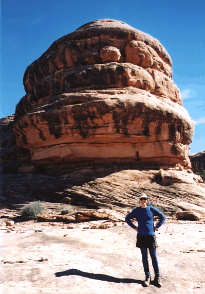 Steve by a large hoodoo on the Esplanade