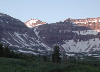 Kings Peak Peeking over Anderson Pass