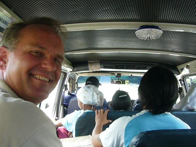 Me on the luxury bus to Ranau.