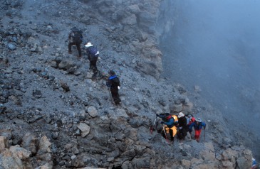 climbing the Arrow Glacier