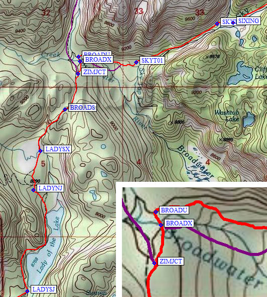 map for Lady of the Lake and Broadwater River